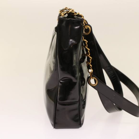 CHANEL Chain Shoulder Bag Patent leather Black CC Auth ar9959B - Picture 4 of 16
